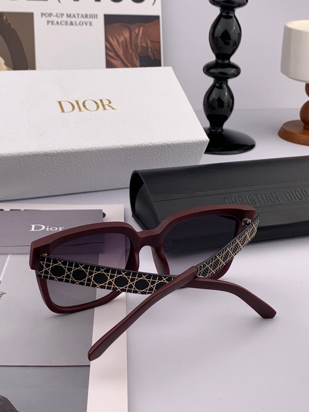 Dior D8304 Square Black Lens Sunglasses for Men & Women - 997967 - detail image 5