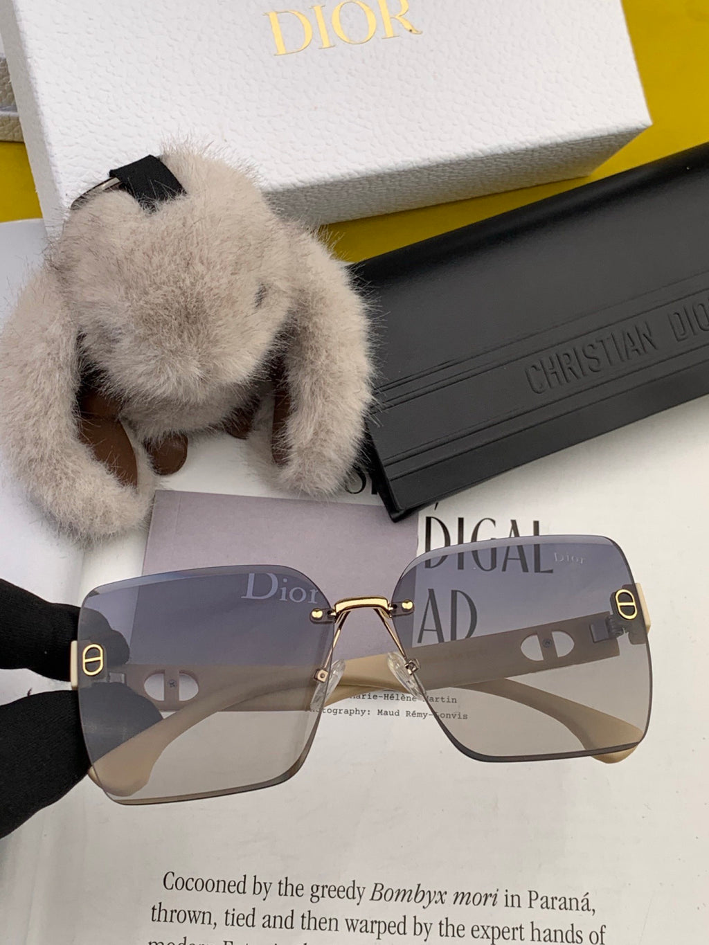 Dior D3550 Square Black Lens Sunglasses for Men & Women - 997966 - detail image 3