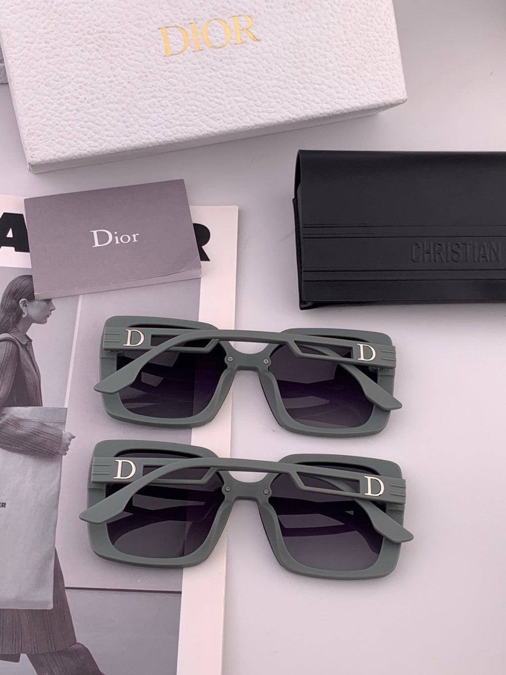 Dior CD3227 Polarized Square Red Lens Sunglasses for Women - detail image 6