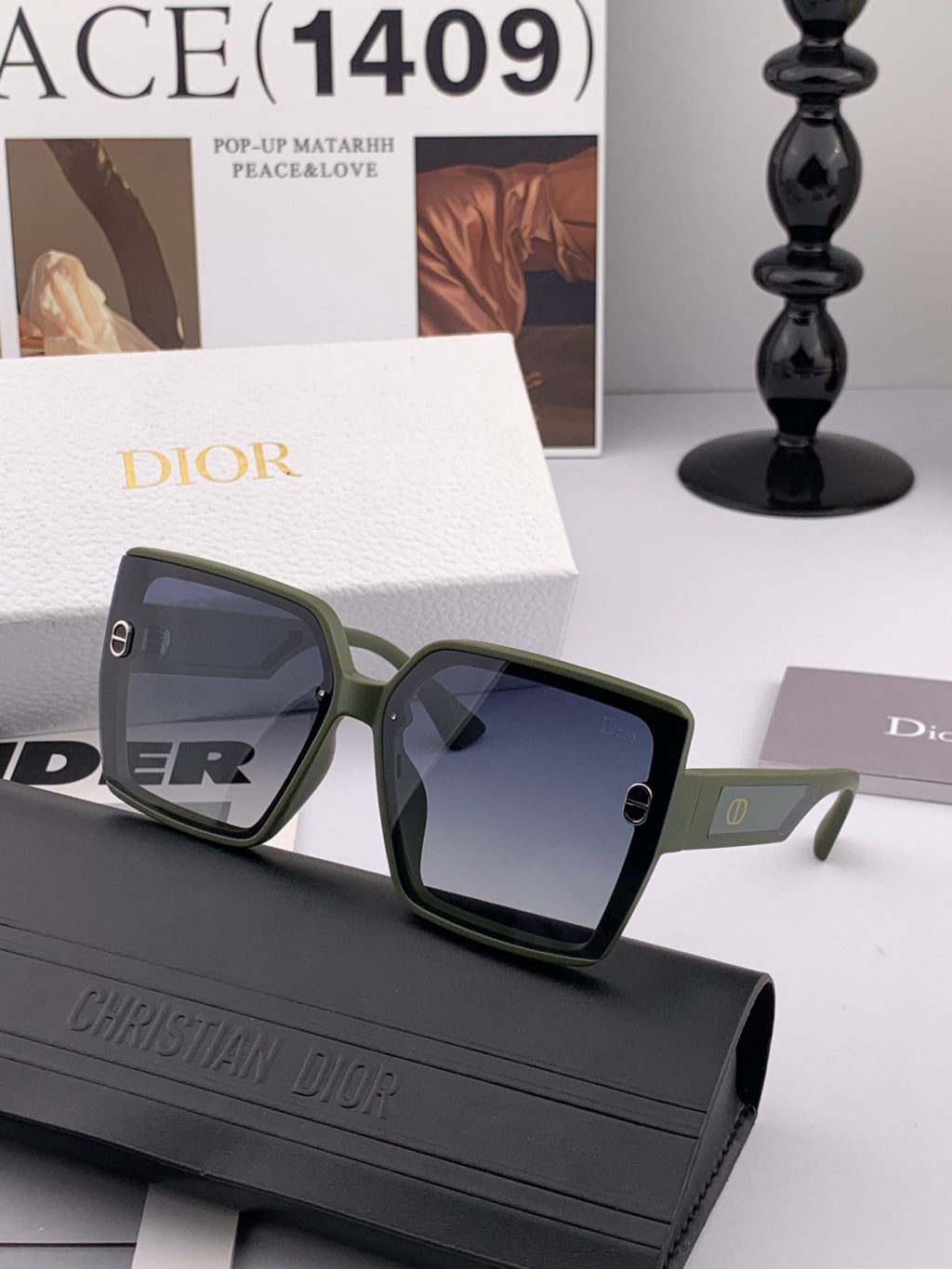 Dior CD0971 Polarized Square Red Lens Sunglasses for Men & Women - 997986 - detail image 3