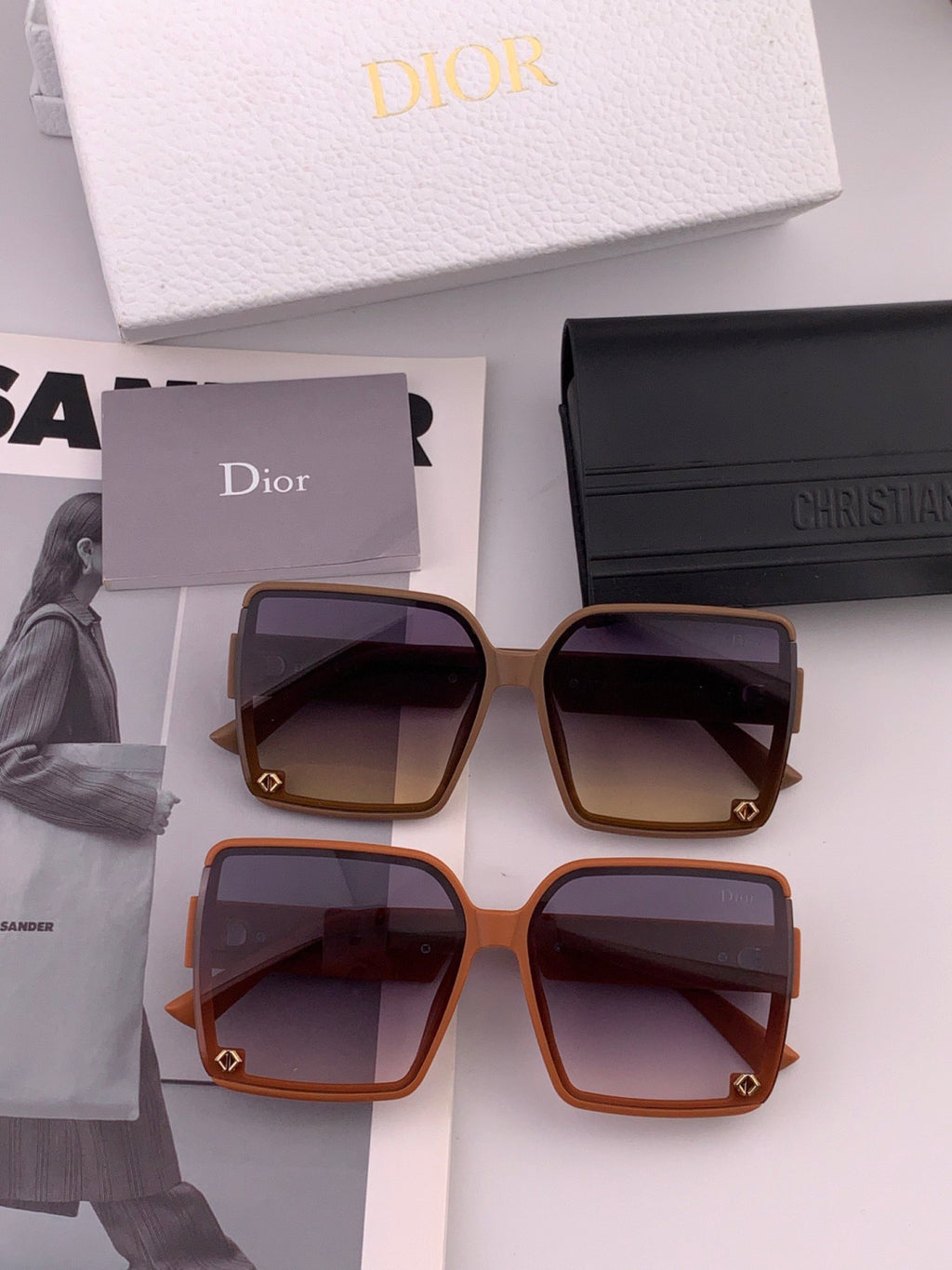 Dior CD1277 Polarized Square Red Lens Sunglasses for Women - 997988 - detail image 6