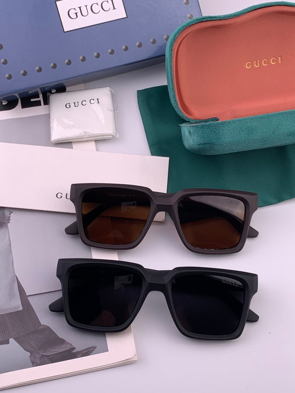 Gucci G8511 Polarized Square Gold Lens Sunglasses for Women - 997604 - detail image 7