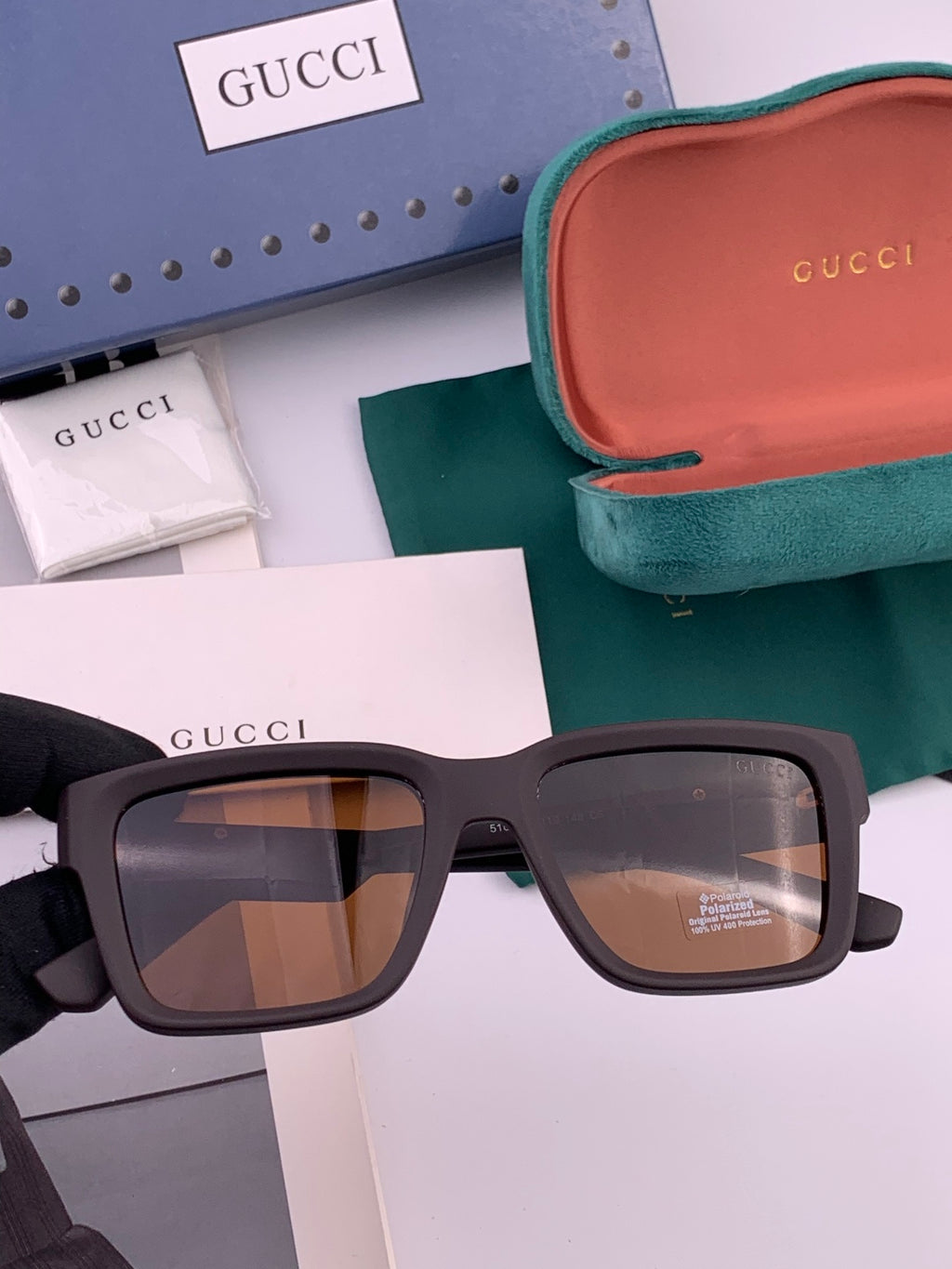 Gucci G5510 Square Red Lens Sunglasses for Men & Women - detail image 2