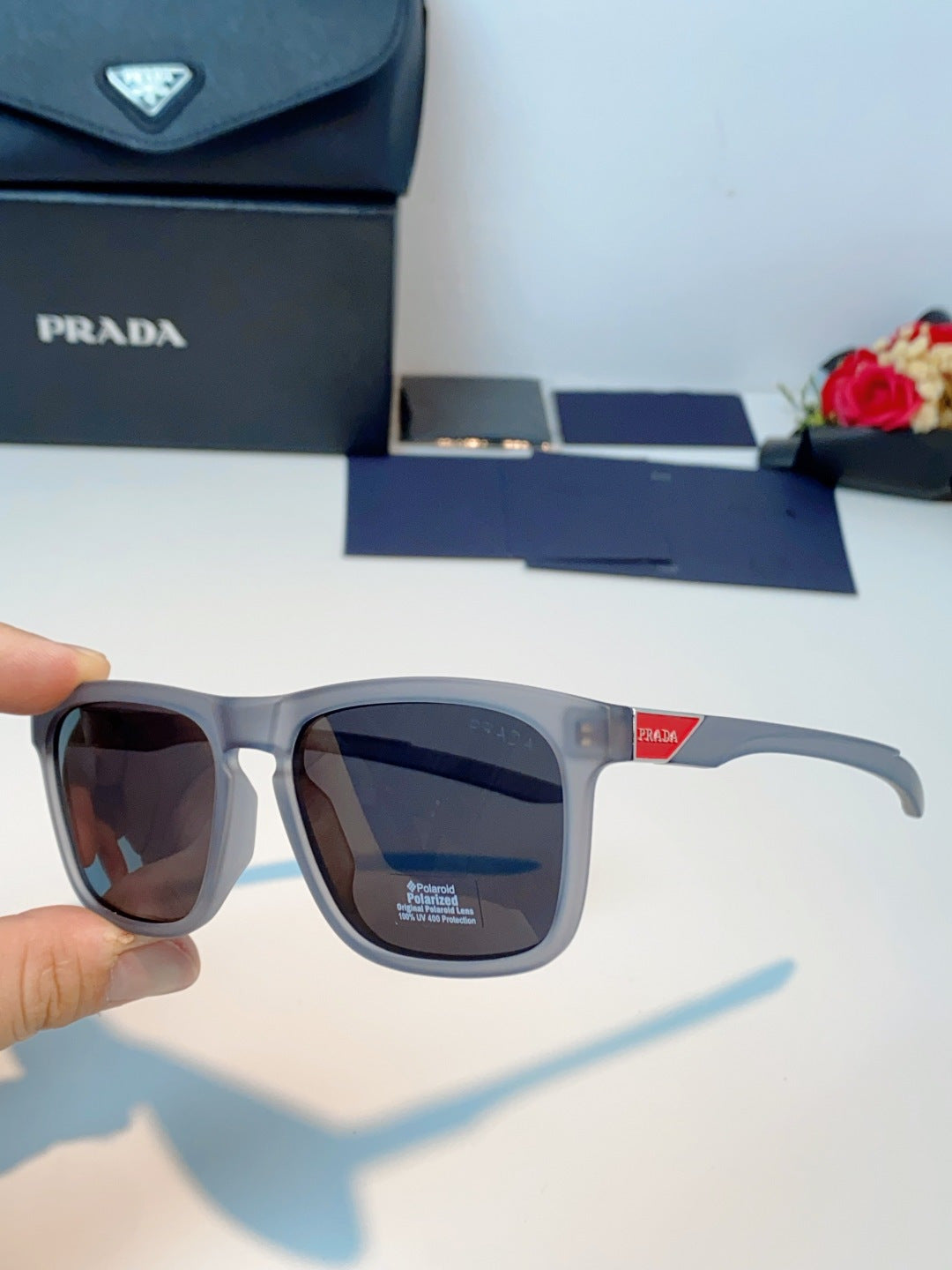 Prada Polarized Fashion Black Lens Sunglasses for Men - 398943 - detail image 6