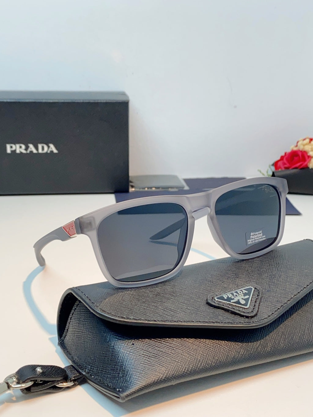 Prada Polarized Fashion Black Lens Sunglasses for Men - 487088 - detail image 10