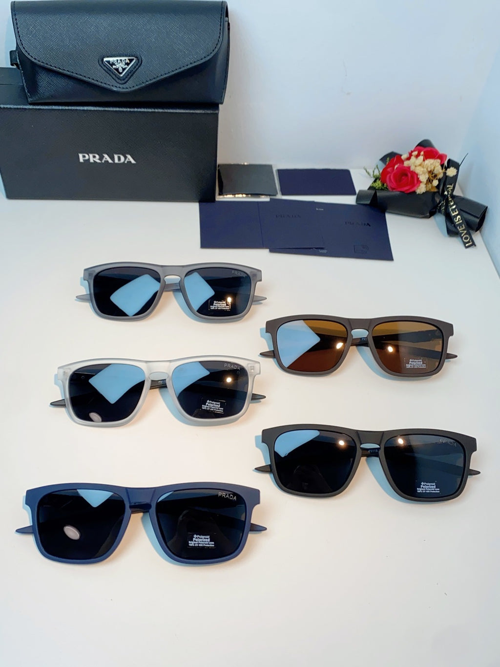 Prada Polarized Fashion Black Lens Sunglasses for Men - 398943 - detail image 12