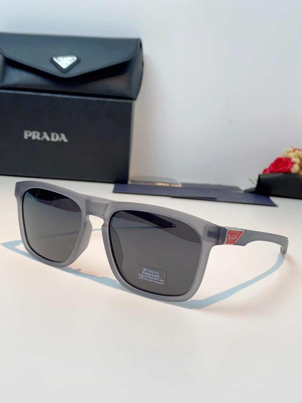 Prada Polarized Fashion Black Lens Sunglasses for Men - 487088