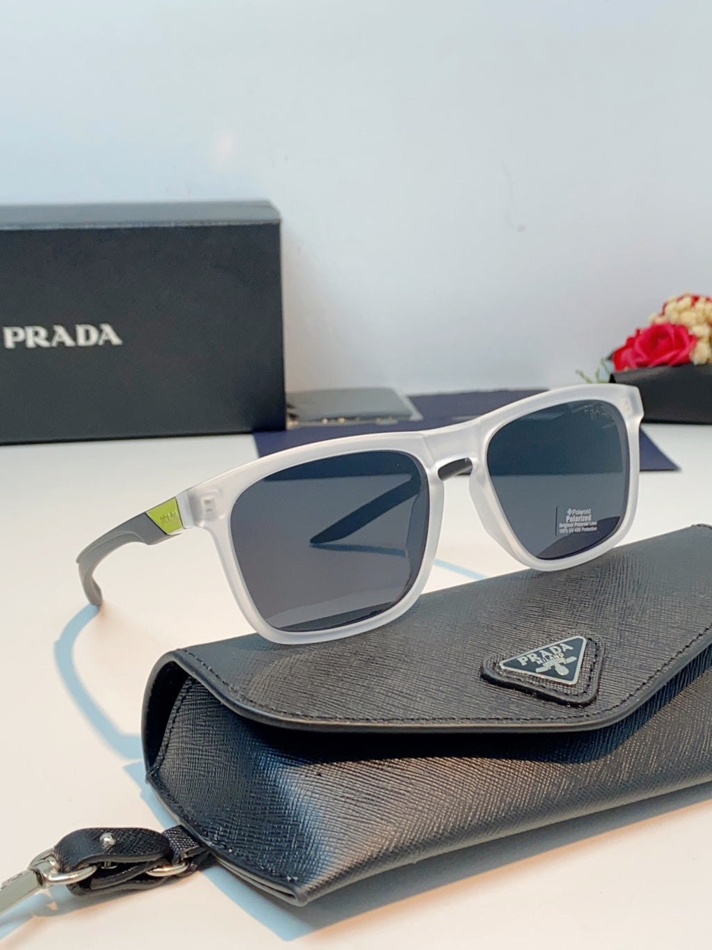Prada Polarized Fashion Black Lens Sunglasses for Men - 487089 - detail image 10