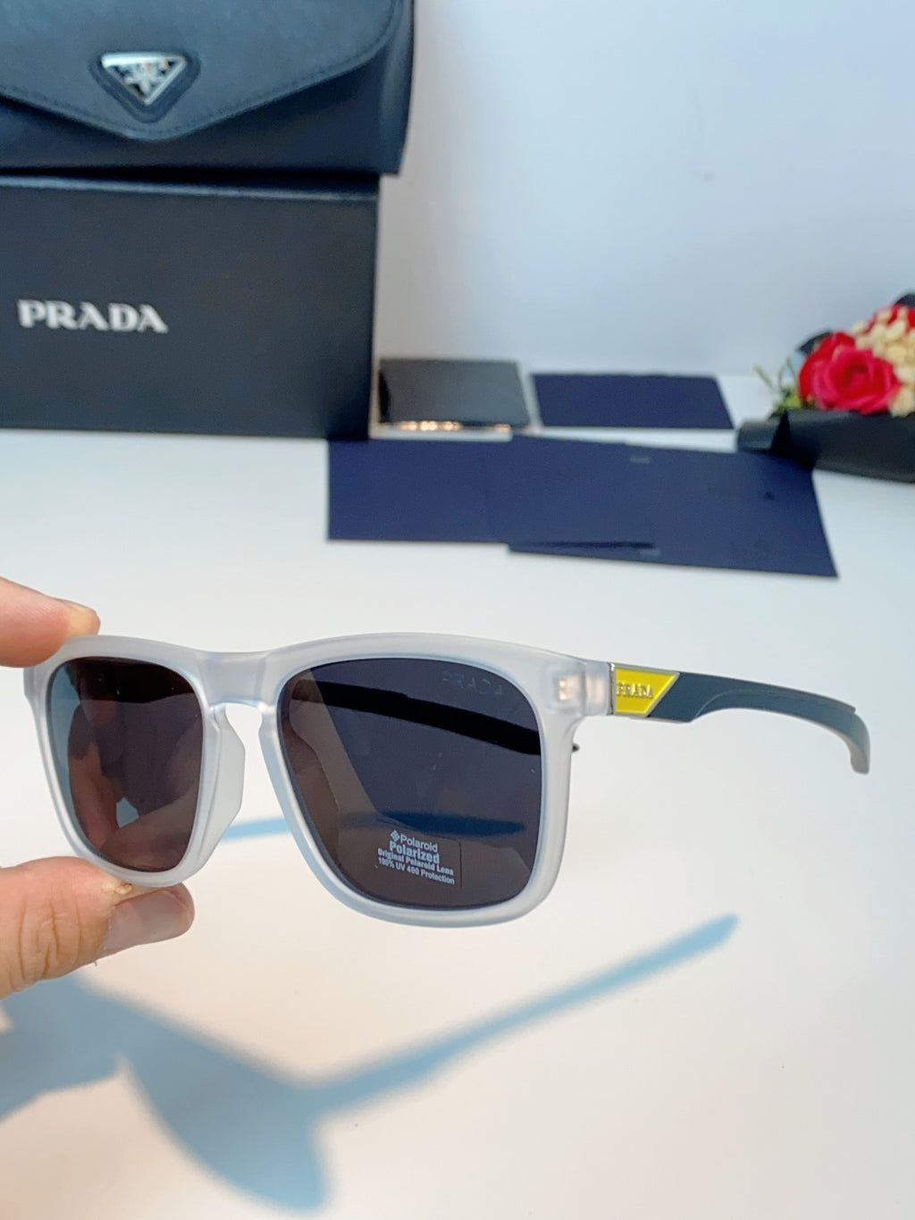 Prada Polarized Fashion Black Lens Sunglasses for Men - 398944 - detail image 6