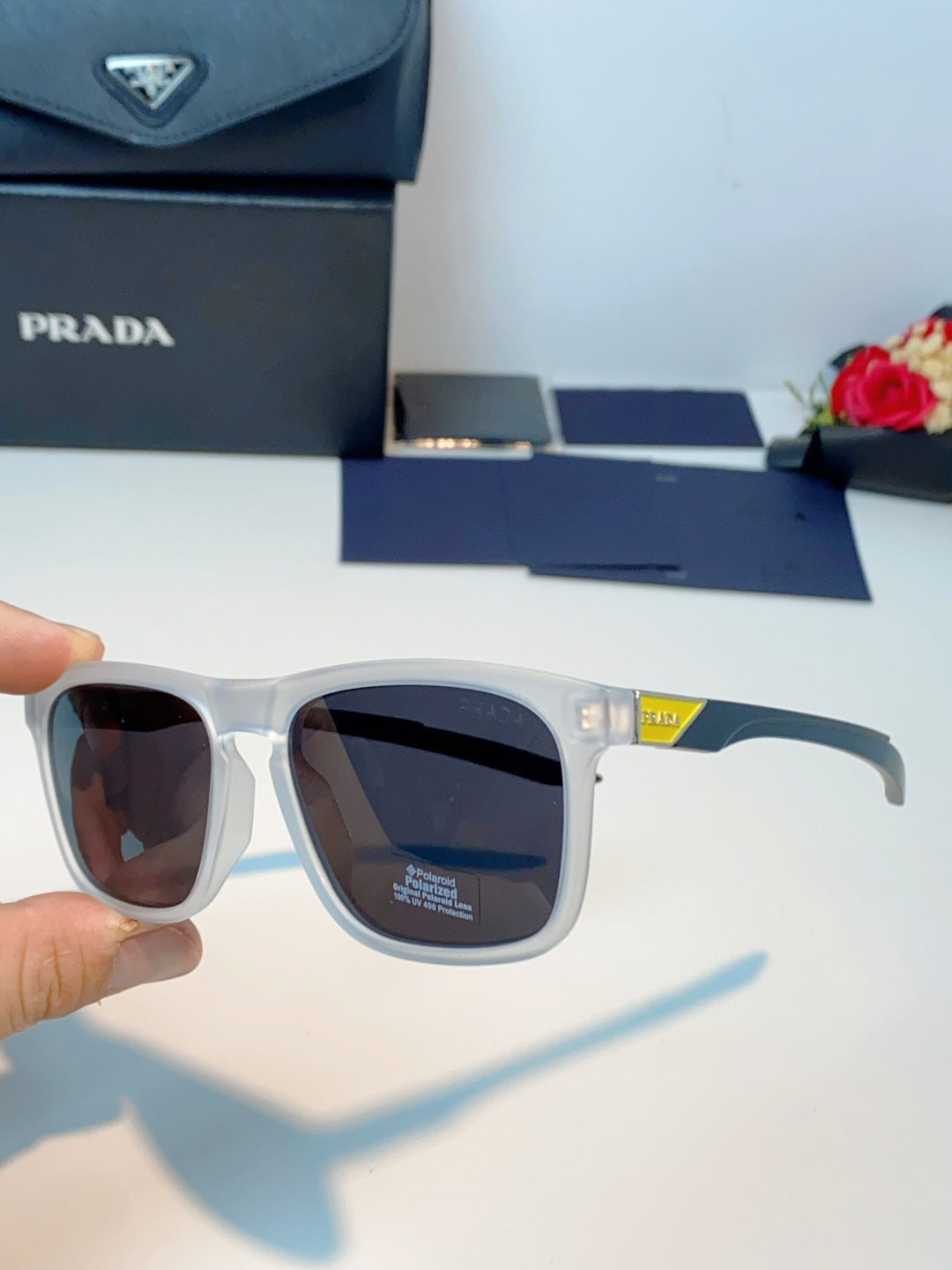 Prada Polarized Fashion Black Lens Sunglasses for Men - 398944 - detail image 6