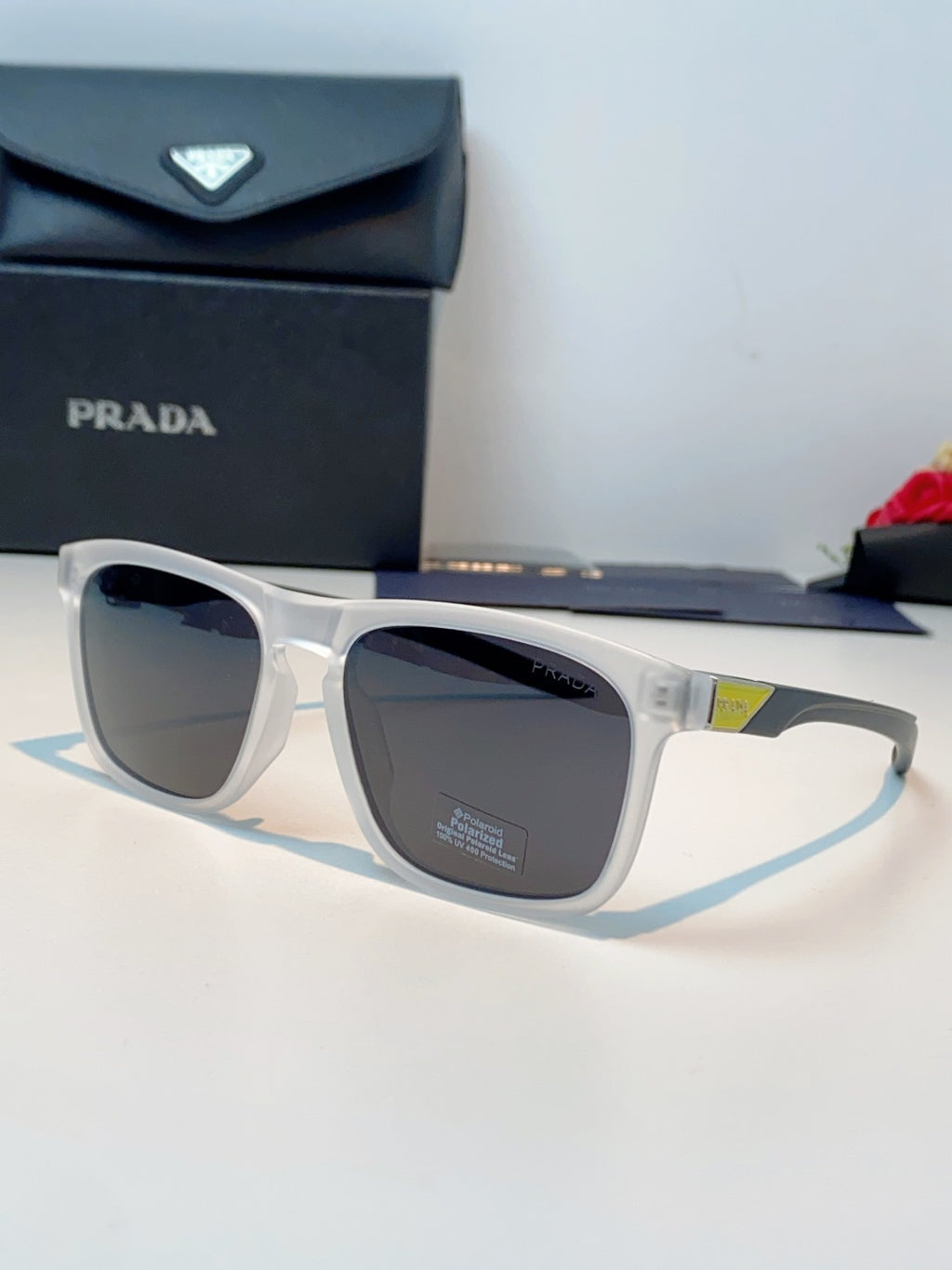 Prada Polarized Fashion Black Lens Sunglasses for Men - 398944
