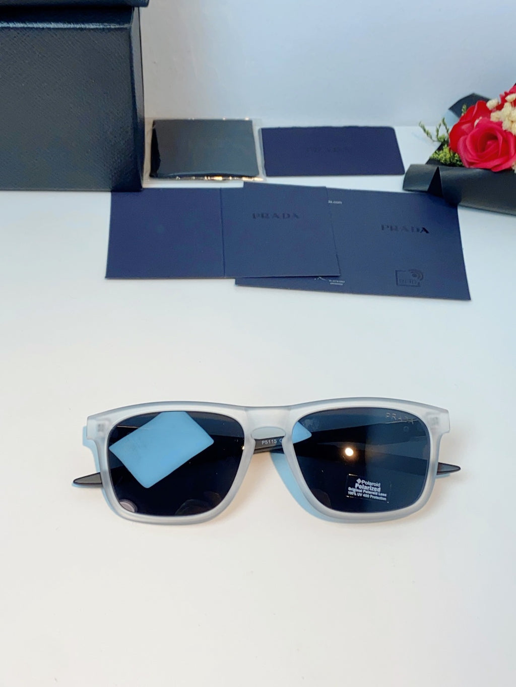Prada Polarized Fashion Black Lens Sunglasses for Men - 487089 - detail image 9