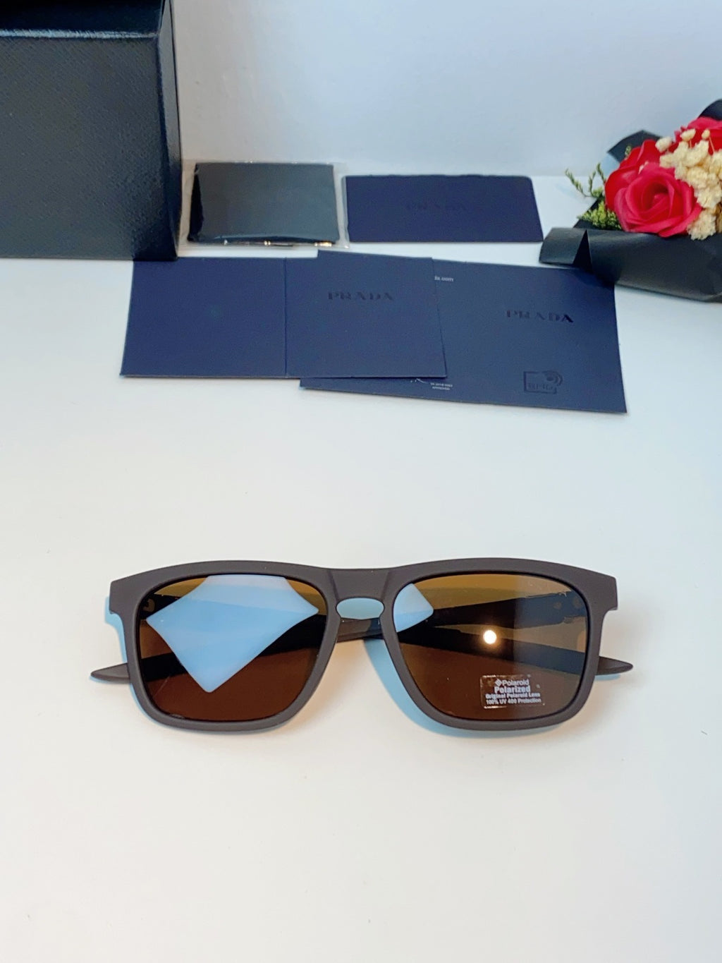 Prada Polarized Fashion Orange Lens Sunglasses for Men - detail image 9