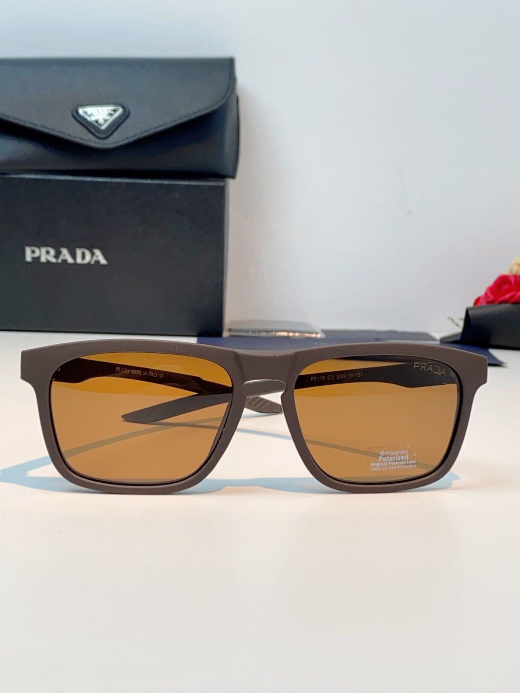 Prada Polarized Fashion Orange Lens Sunglasses for Men - 398946 - detail image 2
