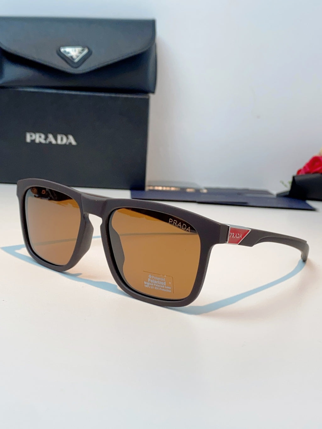 Prada Polarized Fashion Orange Lens Sunglasses for Men