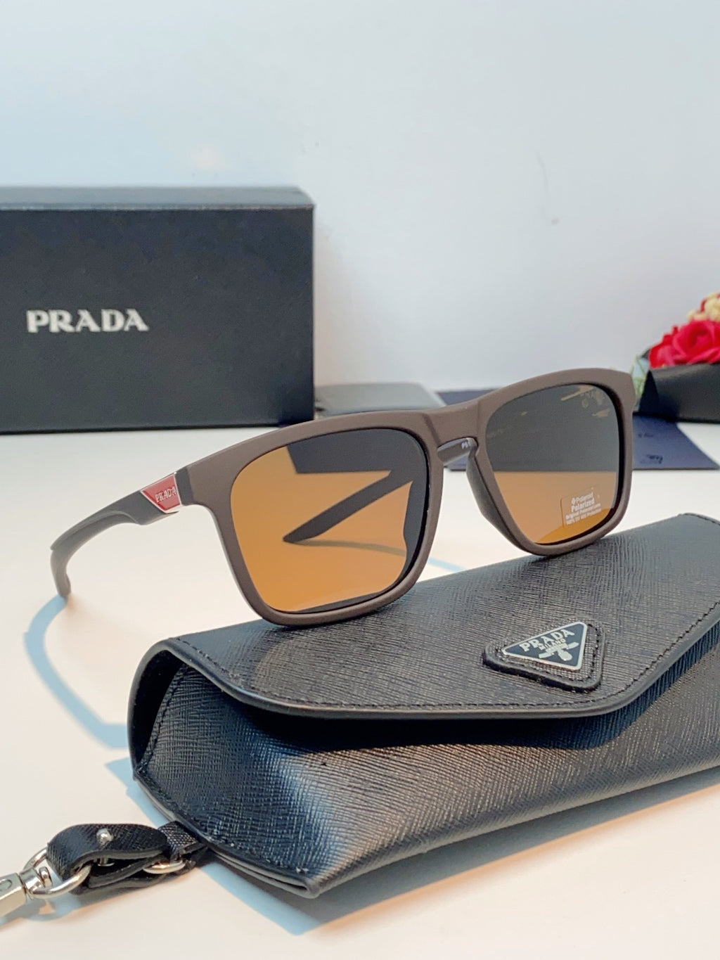 Prada Polarized Fashion Orange Lens Sunglasses for Men - 398946 - detail image 10