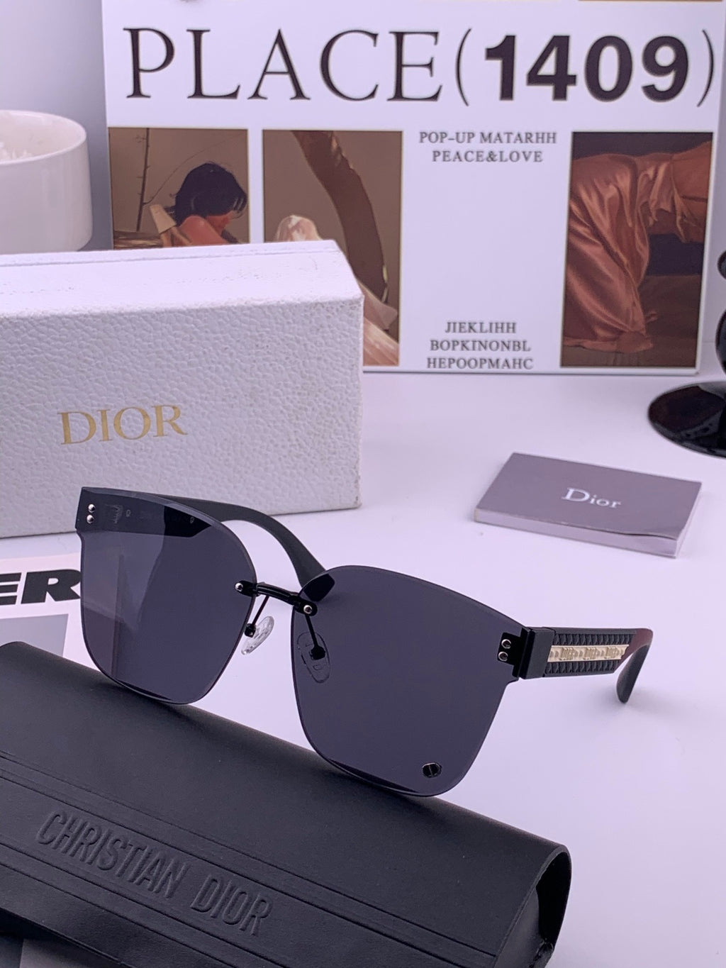 Dior CD9972 Square Pink Lens Sunglasses for Women - 132404 - detail image 4