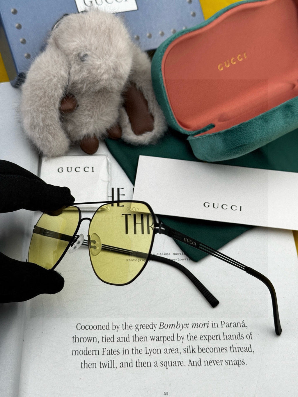 Gucci G911 Fashion Gold Lens Sunglasses for Men & Women - 132273 - detail image 5