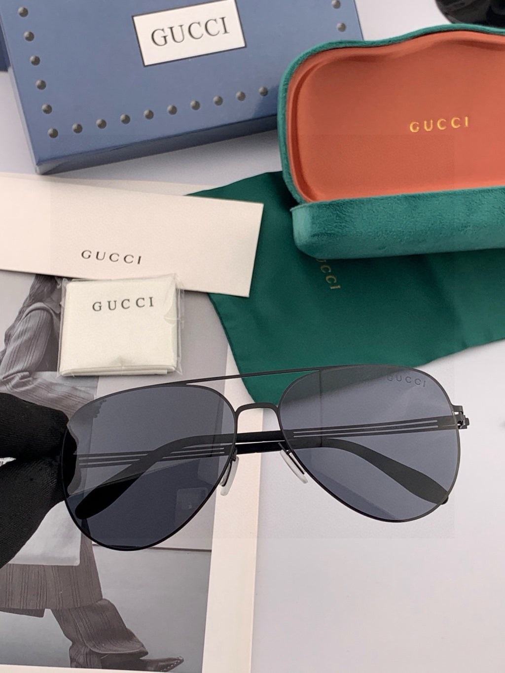 Gucci G1502 Polarized Fashion Gold Lens Sunglasses for Men & Women - 132275 - detail image 3