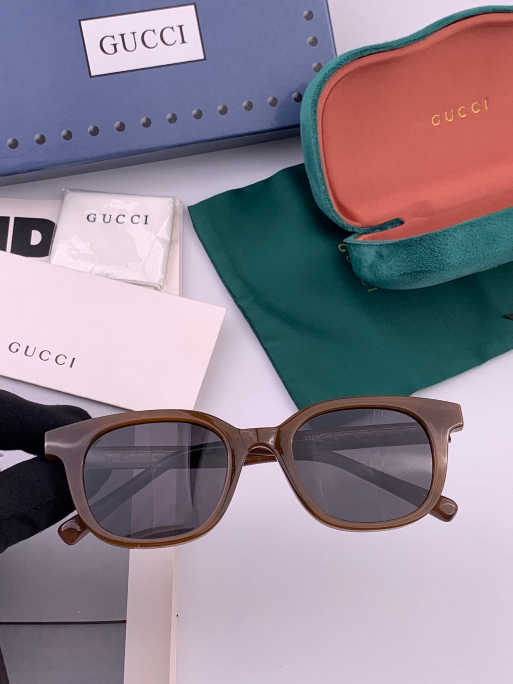 Gucci G5990 Polarized Square Gold Lens Sunglasses for Men & Women - 132294