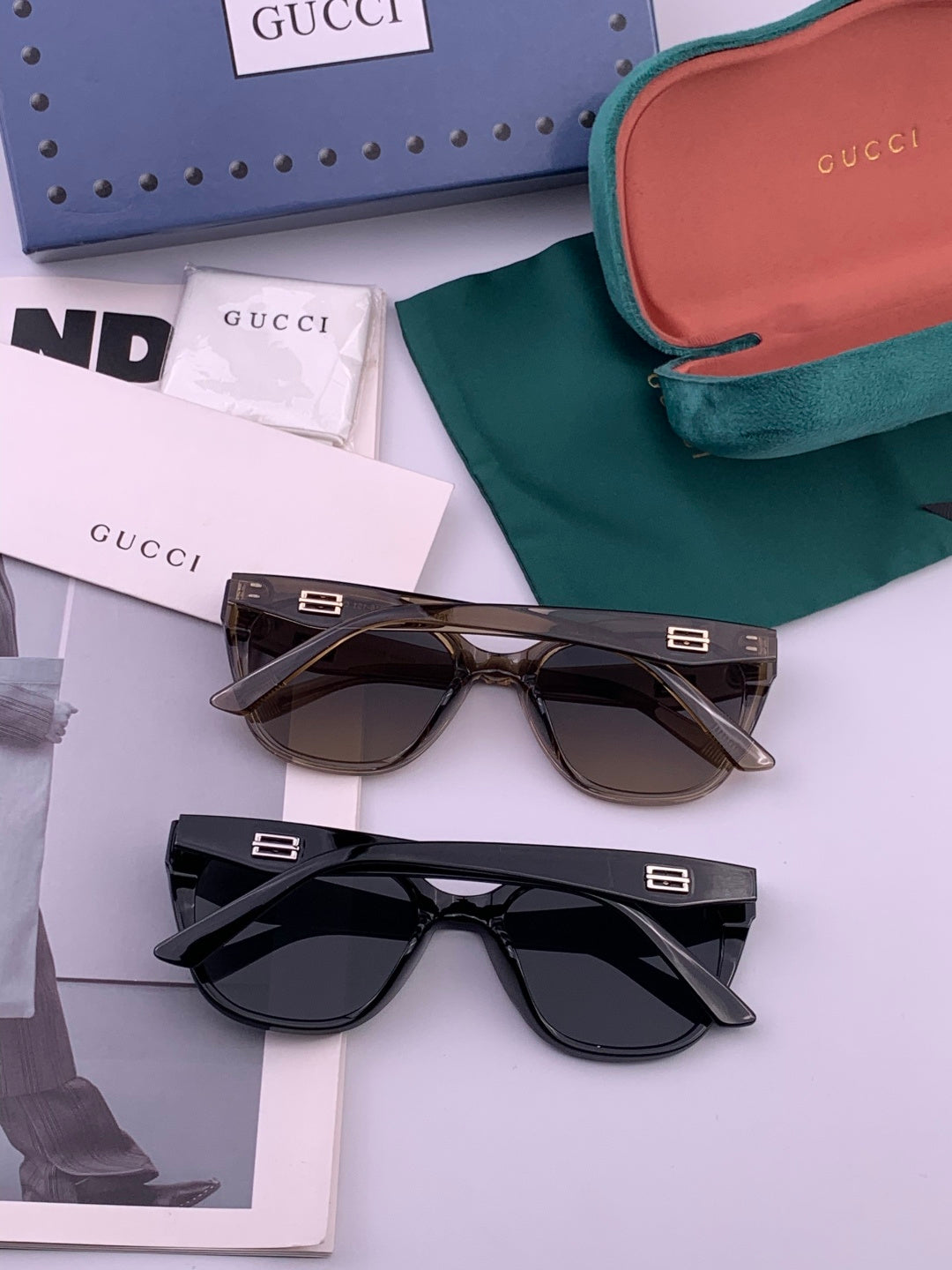 Gucci G9761 Polarized Square Black Lens Sunglasses for Men & Women - 132300 - detail image 4