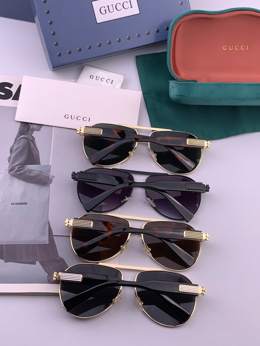 Gucci G08893 Aviator Black Lens Sunglasses for Men & Women - 132302 - detail image 5