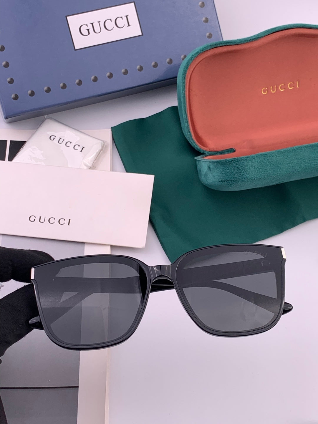 Gucci G9510 Polarized Square Gold Lens Sunglasses for Men & Women