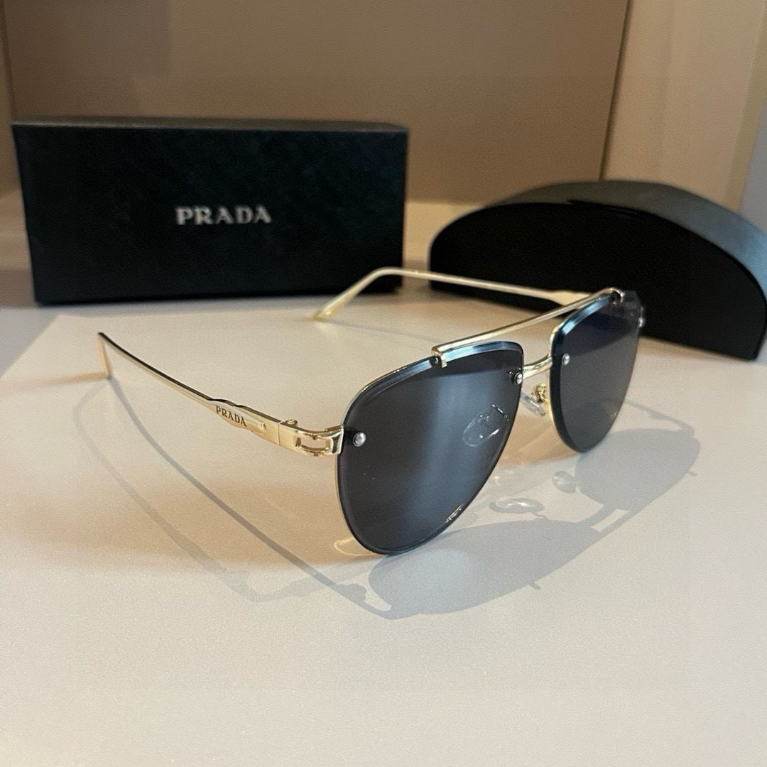 Prada Polarized Fashion Gold Lens Sunglasses for Men - 487162