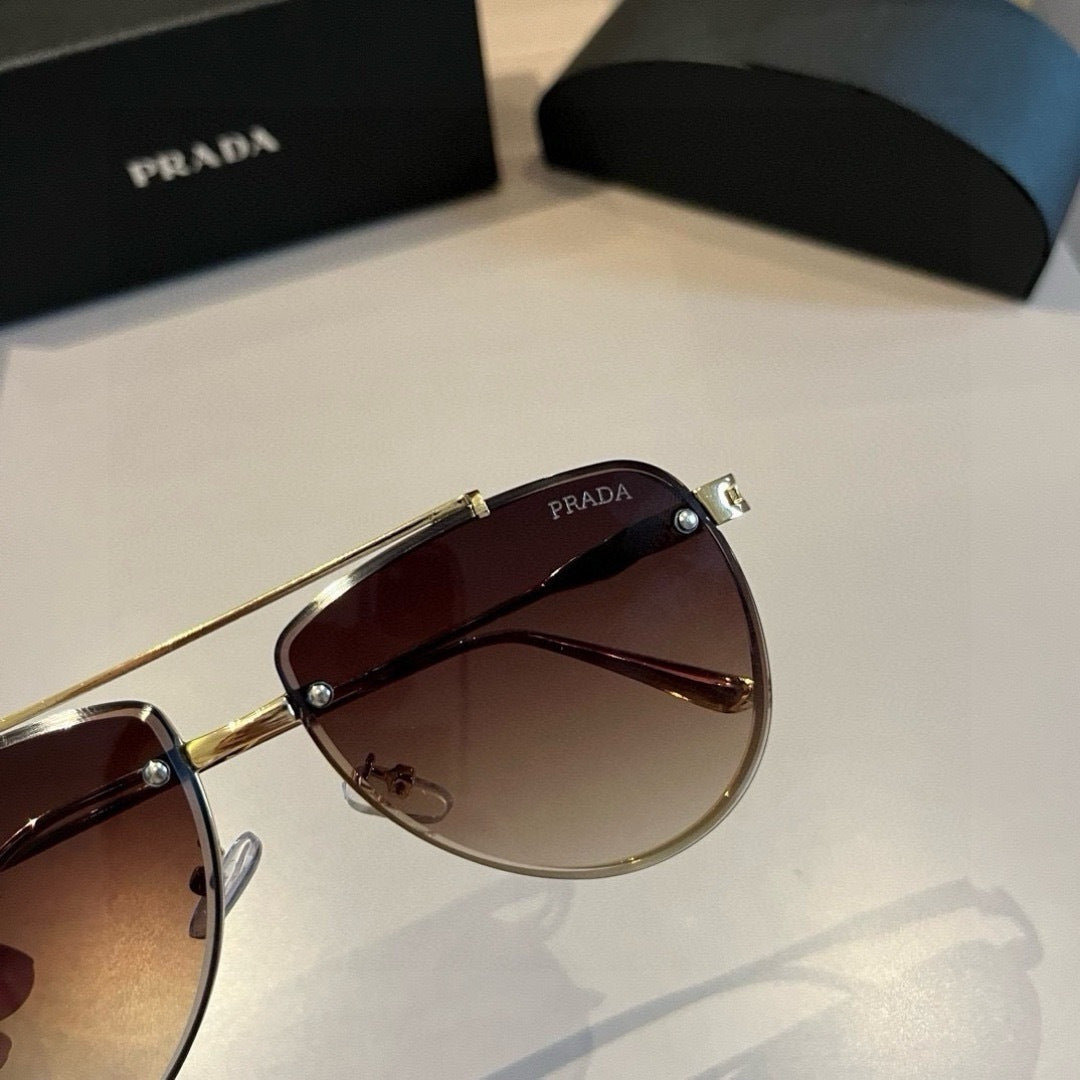 Prada Polarized Fashion Gold Lens Sunglasses for Men - detail image 7