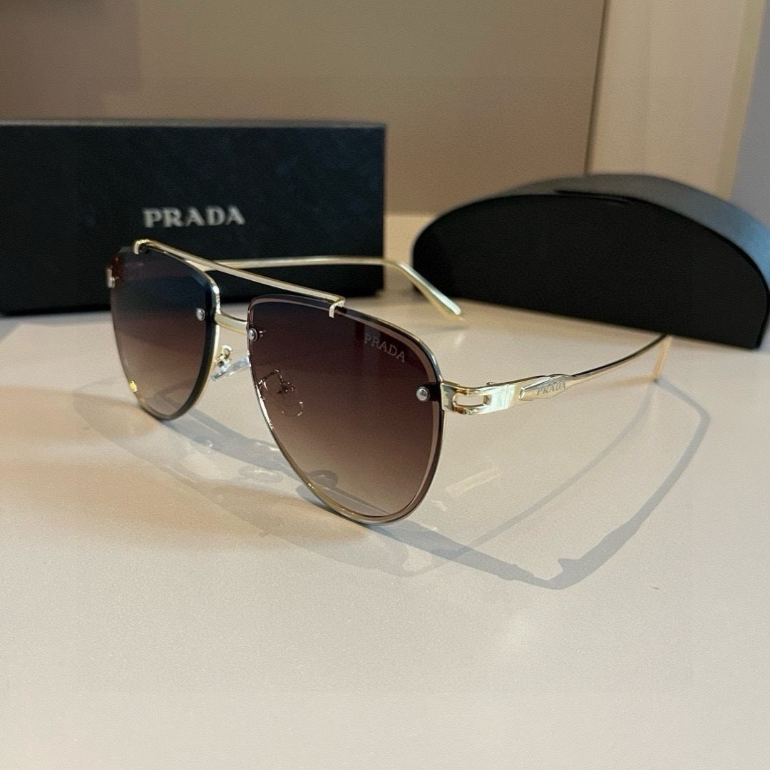 Prada Polarized Fashion Gold Lens Sunglasses for Men - detail image 2