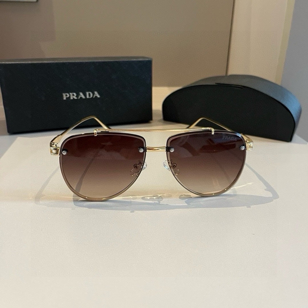 Prada Polarized Fashion Gold Lens Sunglasses for Men - detail image 3
