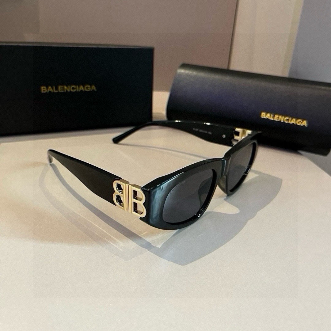 Balenciaga Rectangular Gold Lens Sunglasses for Men & Women - 372359