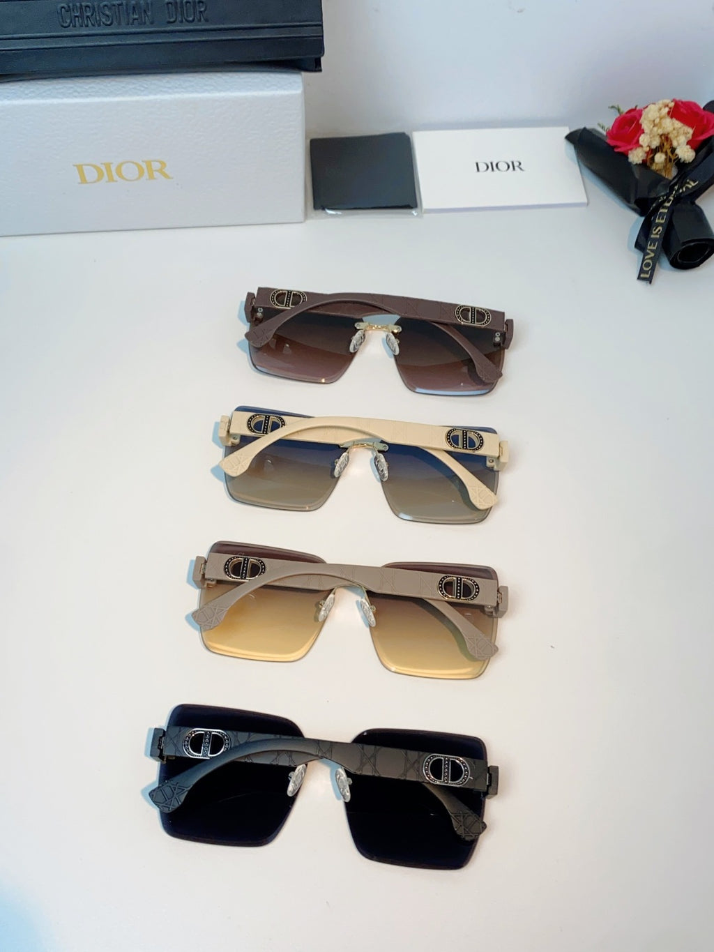 Dior Lightweight Rimless Brown Lens Sunglasses for Men & Women - detail image 11