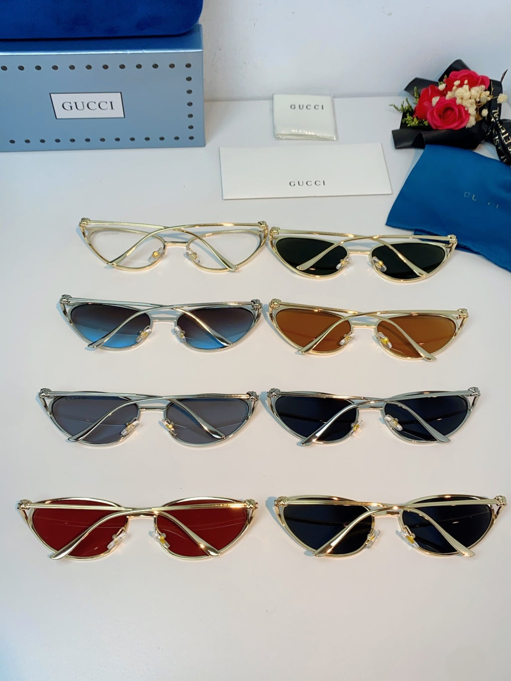 Gucci Cat-Eye Orange Lens Sunglasses for Men & Women - detail image 11