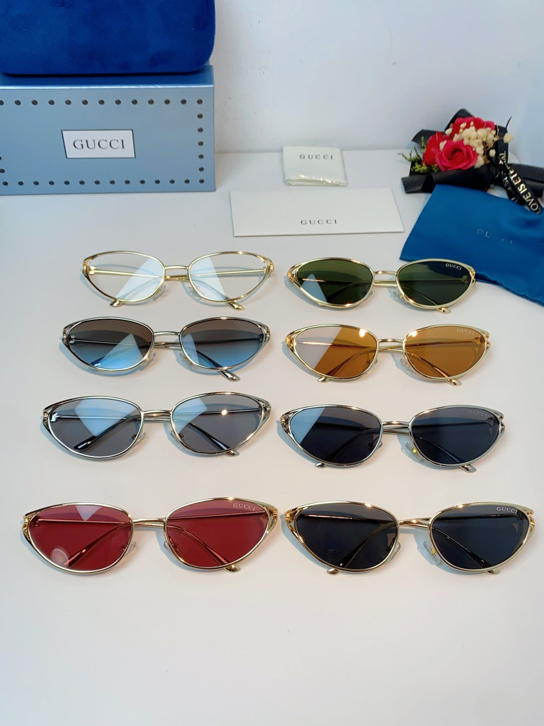 Gucci Cat-Eye Orange Lens Sunglasses for Men & Women - detail image 12