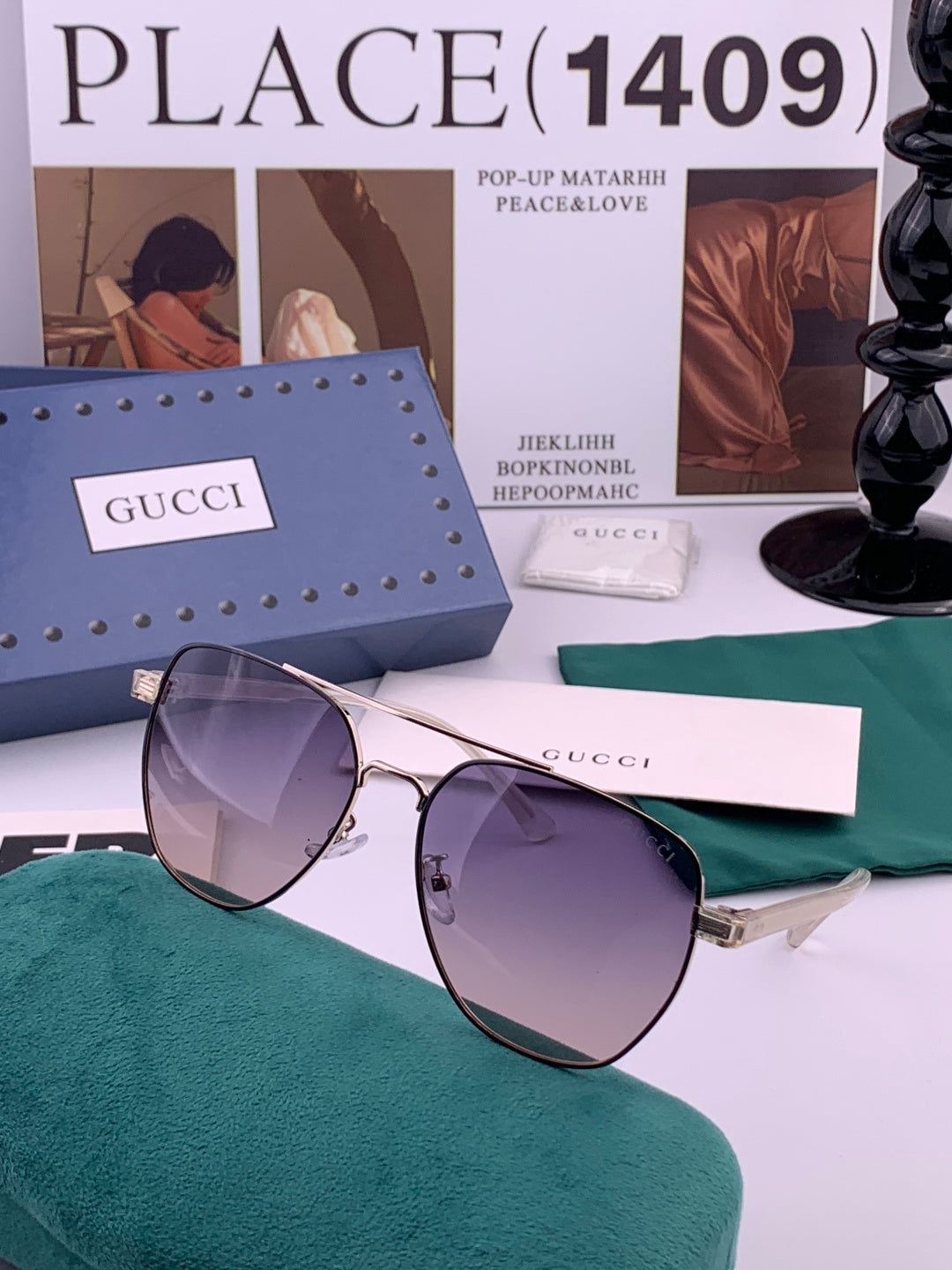 Gucci G9325 Polarized Aviator Black Lens Sunglasses for Men & Women - 158210 - detail image 2