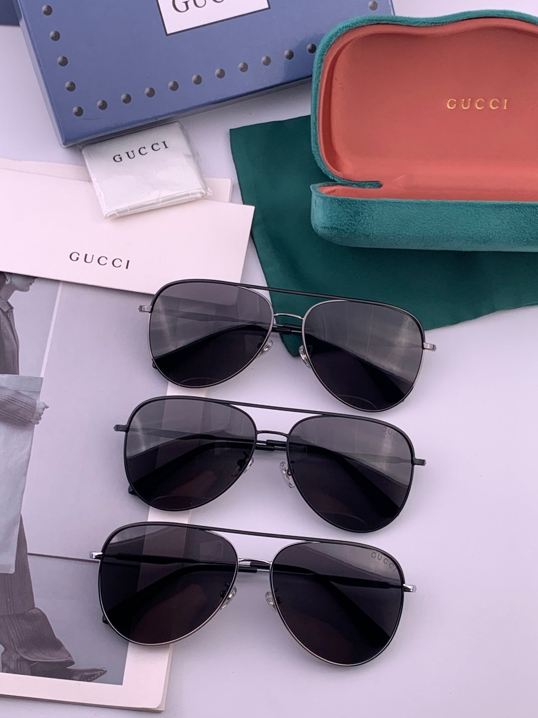 Gucci G3863 Polarized Aviator Black Lens Sunglasses for Men & Women - 158248 - detail image 8
