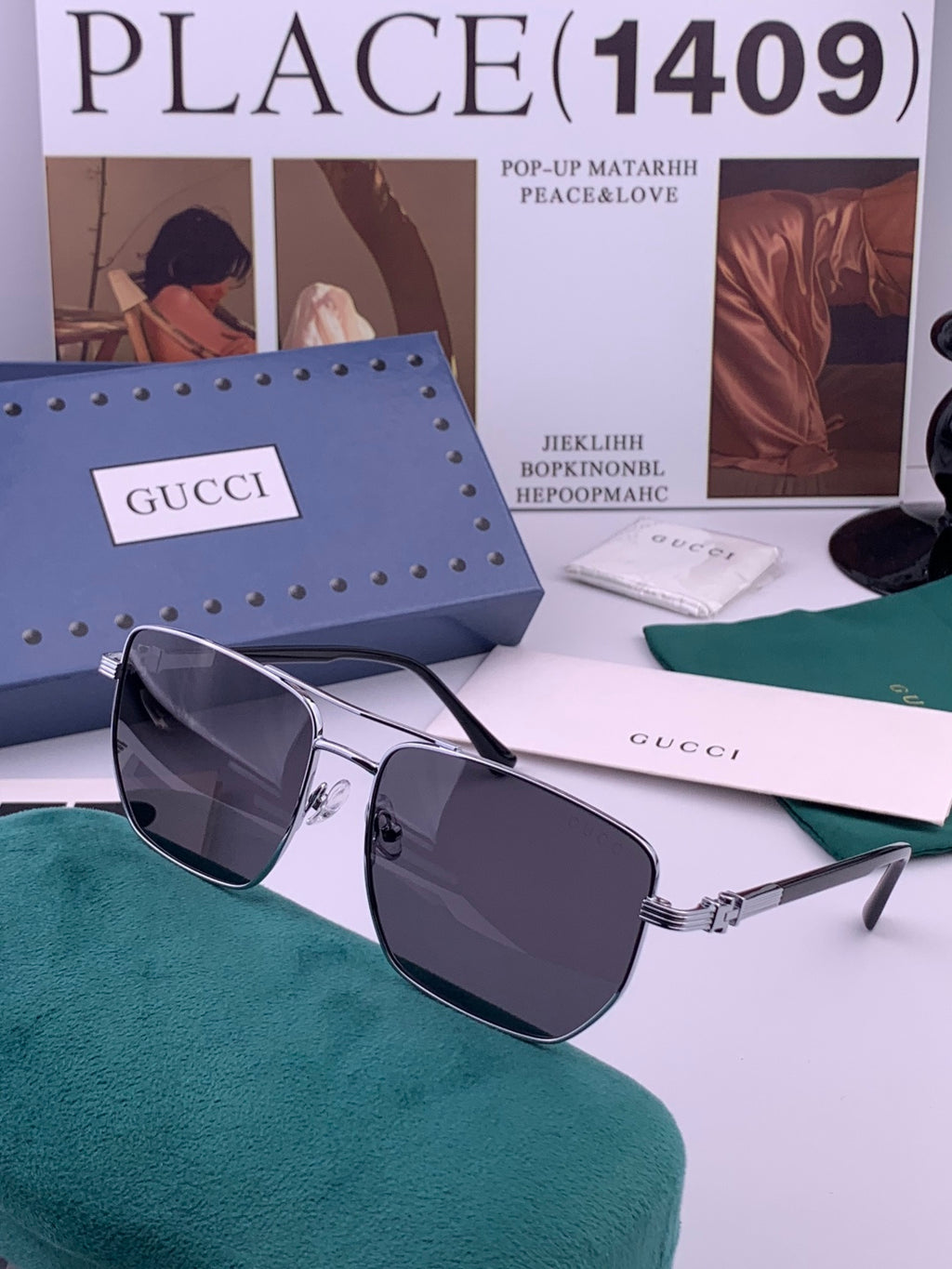 Gucci G1881 Polarized Aviator Black Lens Sunglasses for Men & Women - 158245 - detail image 4