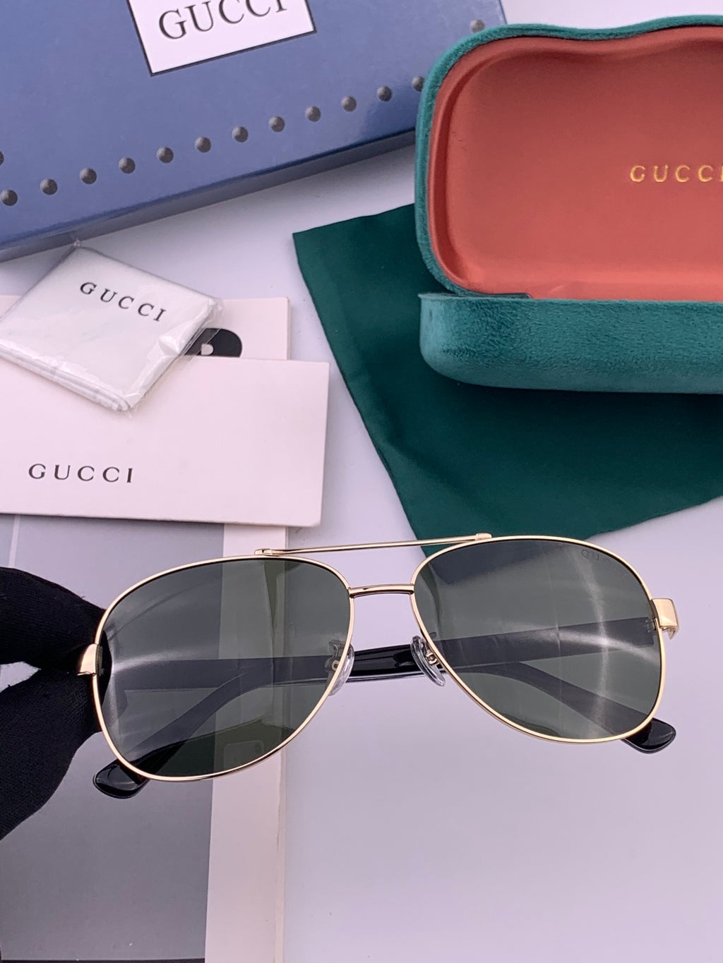 Gucci G3880 Polarized Aviator Black Lens Sunglasses for Men & Women - 158247