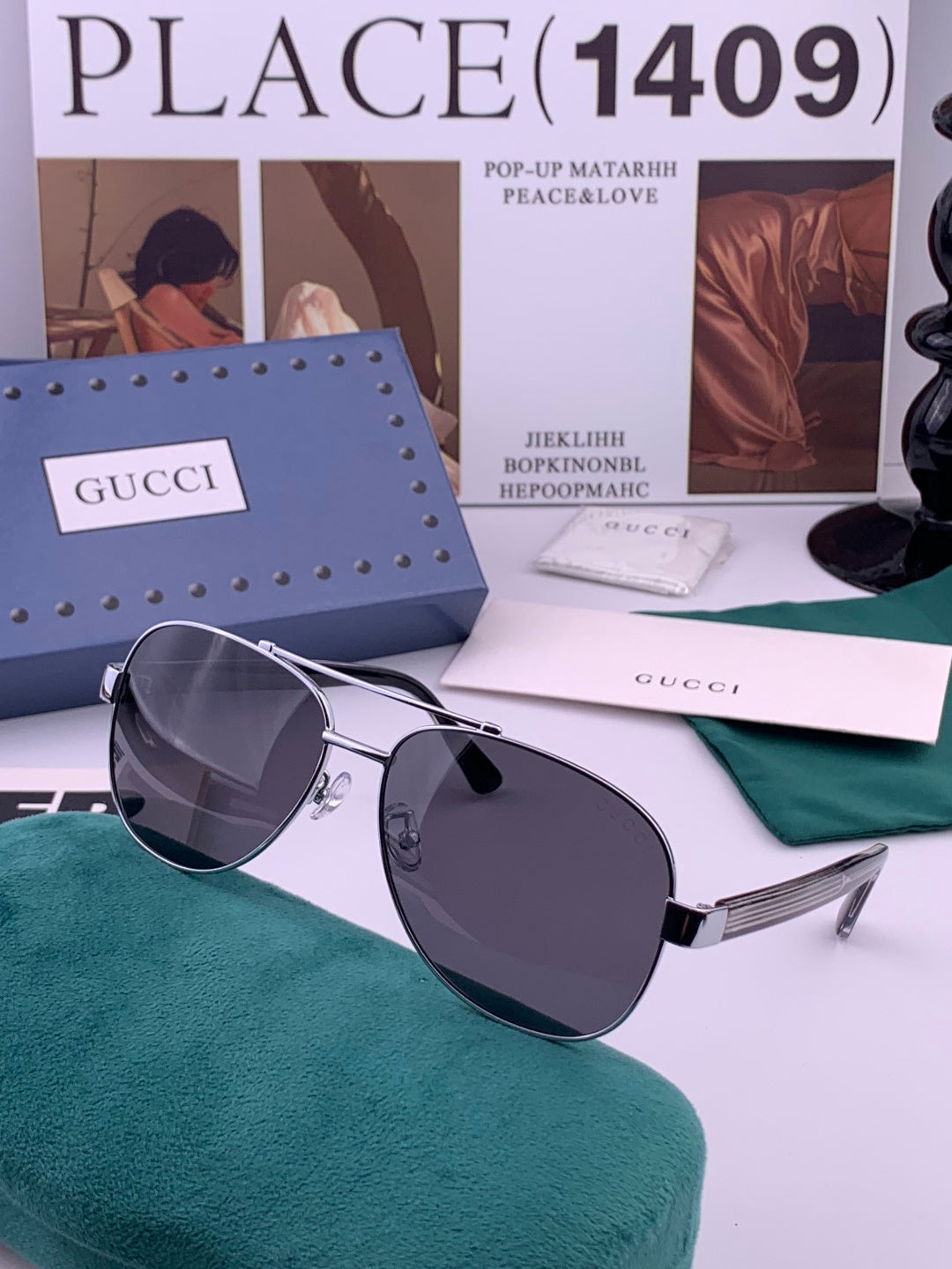Gucci G3880 Polarized Aviator Black Lens Sunglasses for Men & Women - 158247 - detail image 4