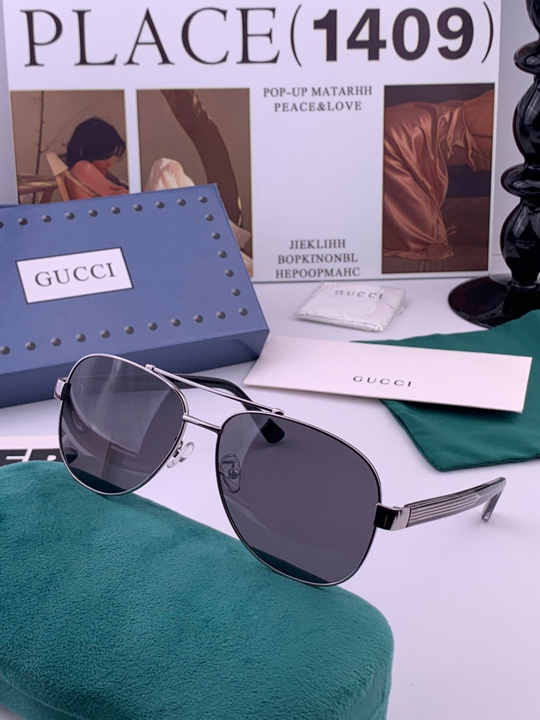 Gucci G3880 Polarized Aviator Black Lens Sunglasses for Men & Women - 158247 - detail image 6