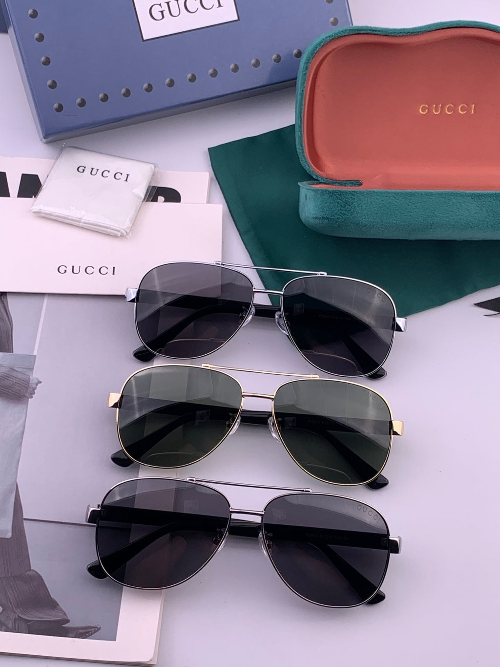 Gucci G3880 Polarized Aviator Black Lens Sunglasses for Men & Women - 158247 - detail image 8
