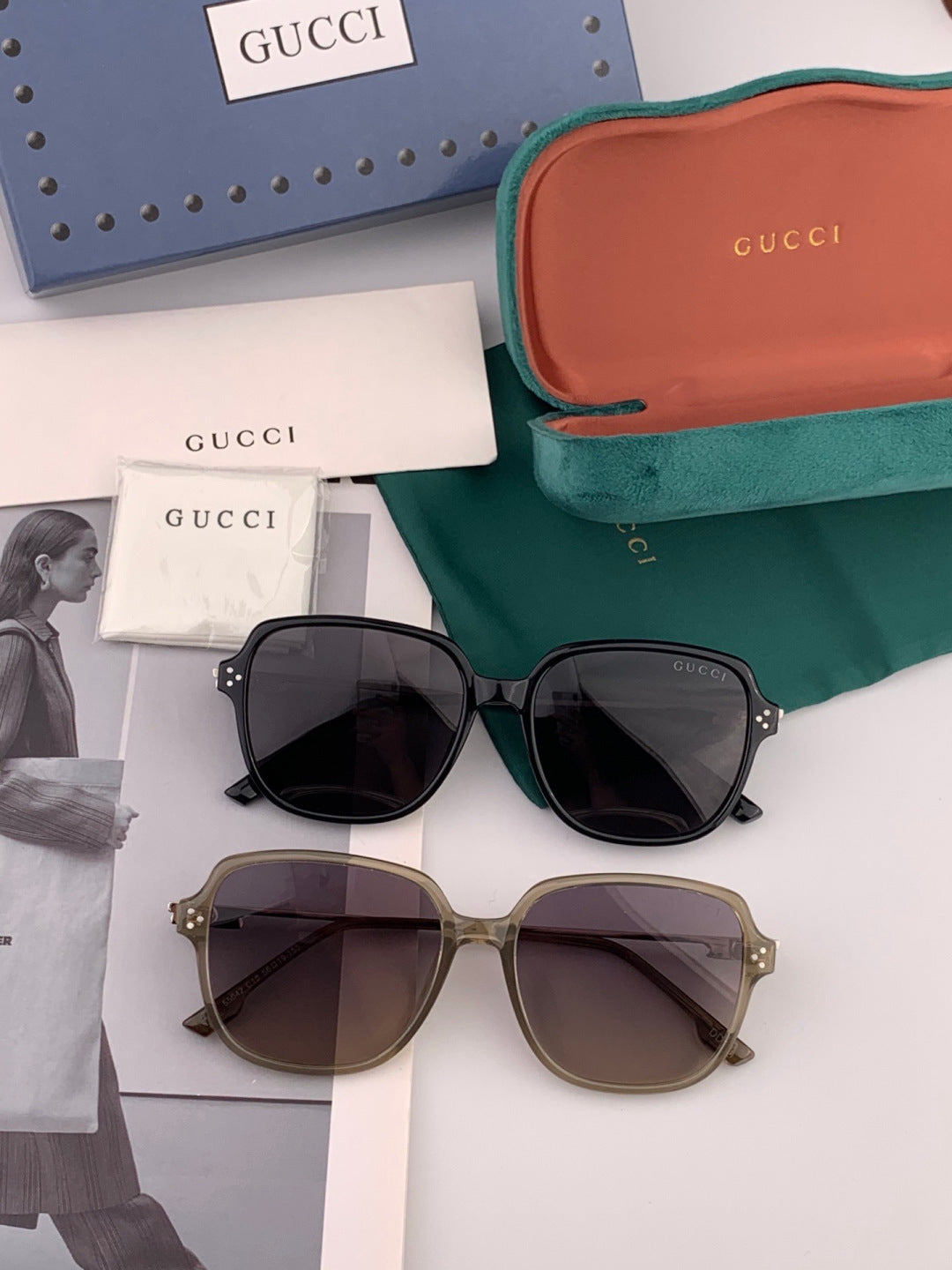 Gucci G25504 Polarized Square Black Lens Sunglasses for Women - detail image 4