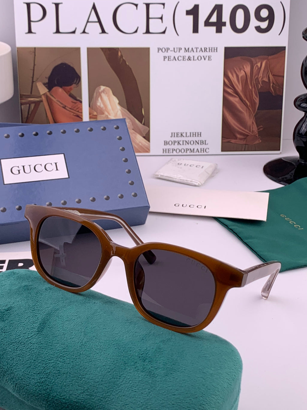 Gucci G5990 Polarized Square Gold Lens Sunglasses for Men & Women - 158270 - detail image 3