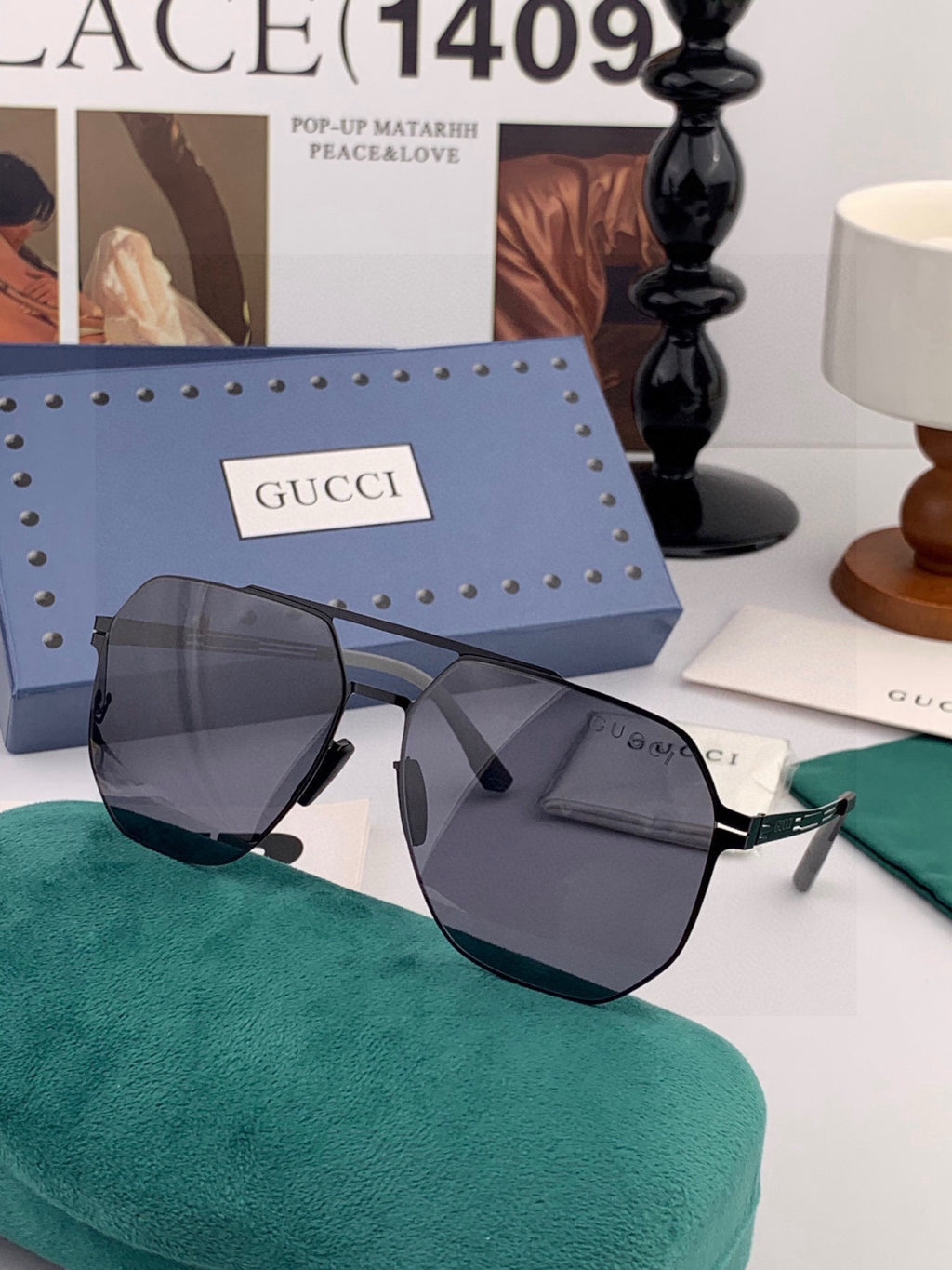Gucci G611 Polarized Fashion Black Lens Sunglasses for Men & Women