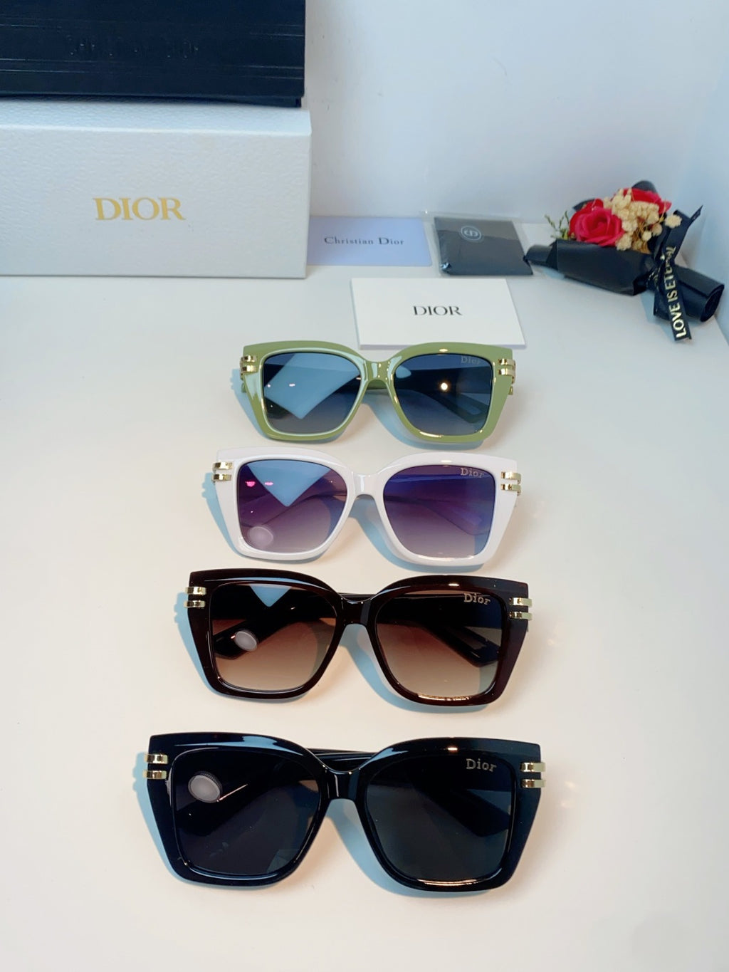 Dior Metal Square Brown Lens Sunglasses for Men & Women - detail image 12