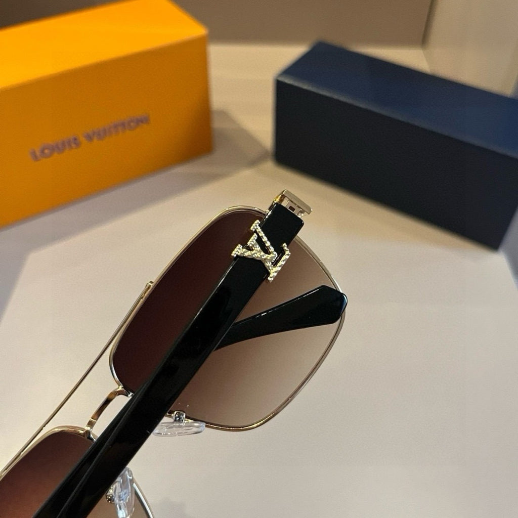 Louis Vuitton Metal Aviator Gold Lens Sunglasses for Men & Women - 431151 - detail image 8