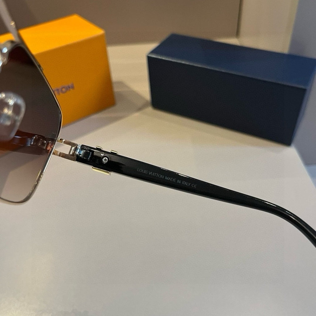 Louis Vuitton Metal Aviator Gold Lens Sunglasses for Men & Women - 431151 - detail image 9