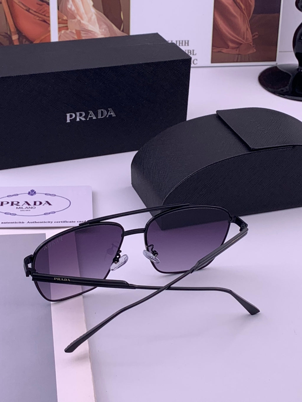 Prada Fashion Purple Lens Sunglasses for Men - 415700 - detail image 4