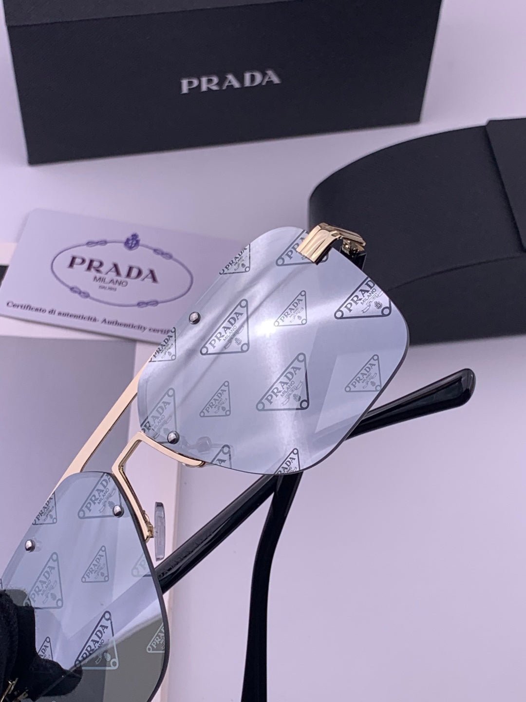 Prada Fashion Silver Lens Sunglasses for Men - 415694 - detail image 6